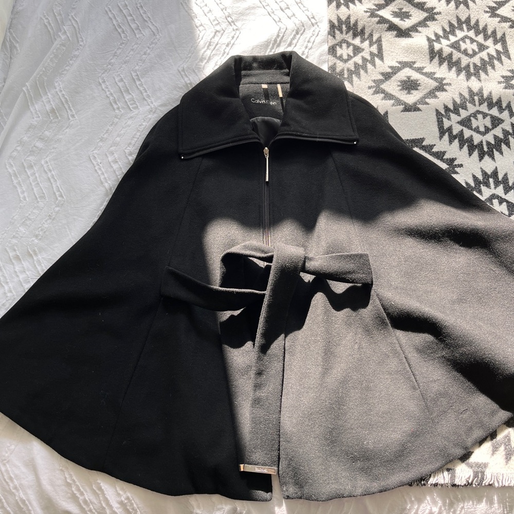 Calvin Klein Black Cape Coat